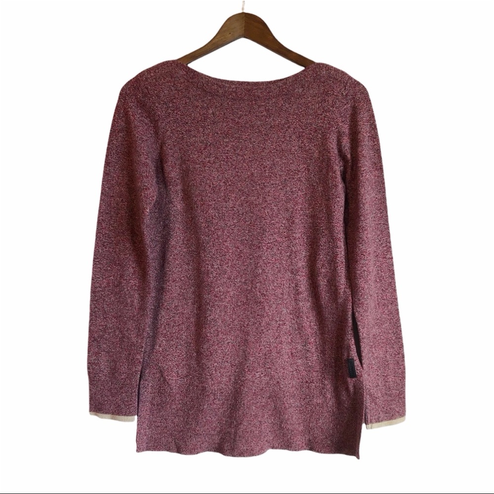 ROOTS Cozy Soft Stretchy Long Sleeve Scoop Neck Sweater Shirt Top Maroon